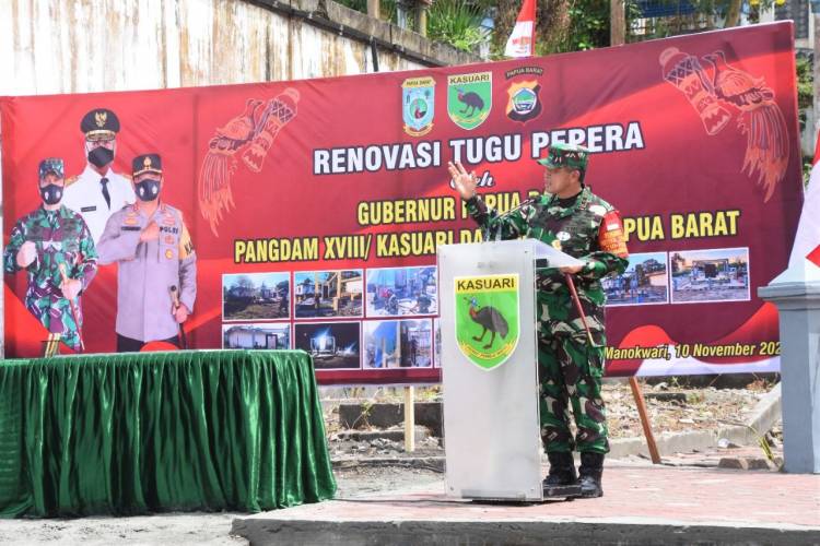 Kodam Kasuari Lakukan Pemugaran Tugu Pepera