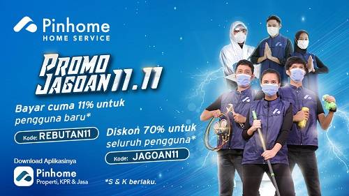 Sambut November, Pinhome Banjir Promo Jagoan 11.11 Jasa Rumah Tangga dan Gaya Hidup