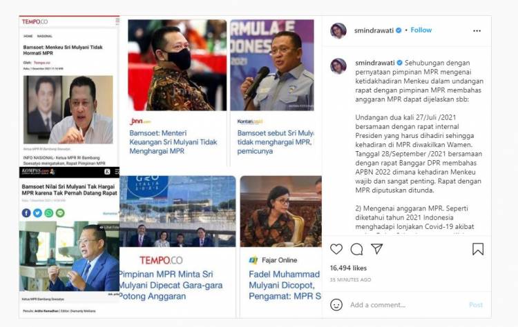 Sri Mulyani Tanggapi Ucapan Bamsoet yang Minta Dirinya Dipecat karena Anggaran MPR Tak Disetujui