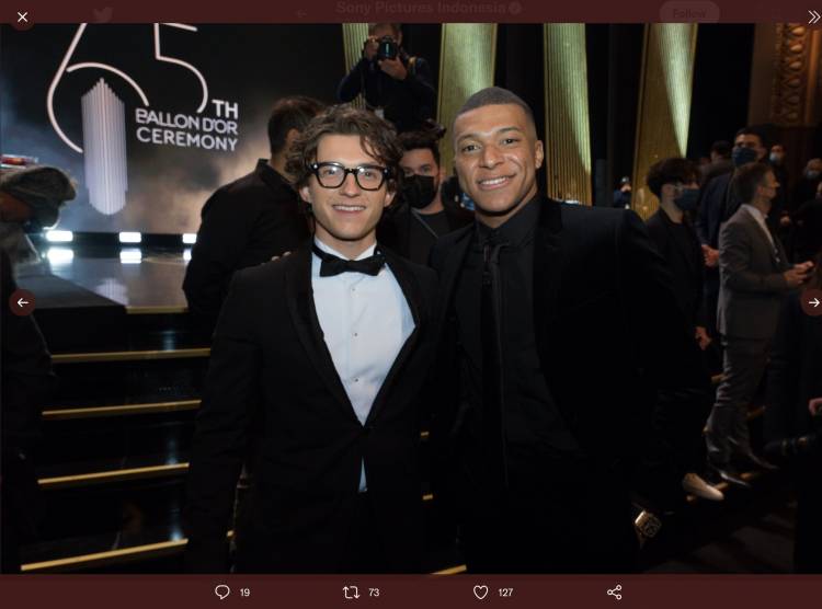 Tom Holland dan Zendaya Hadir di Ballon d'Or, Minta Mbappe Pindah ke Spurs