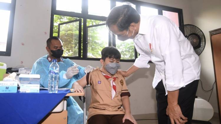 Dimulainya Vaksinasi Anak Usia 6-11 Tahun, Presiden Harap Anak Terlindungi Covid-19