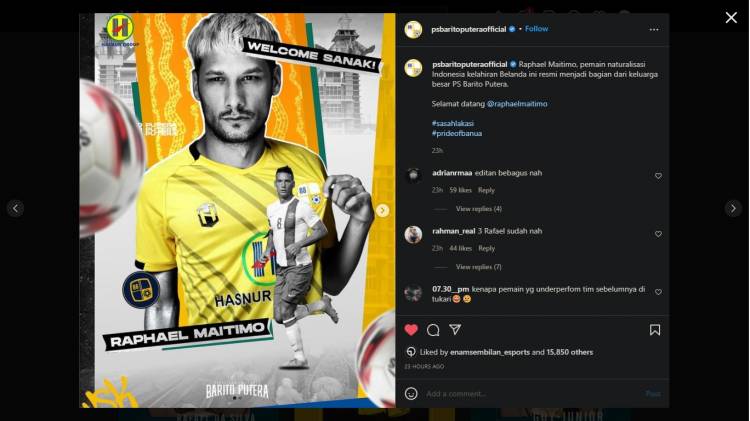 Raphael Maitimo Resmi Berlabuh ke Barito Putera