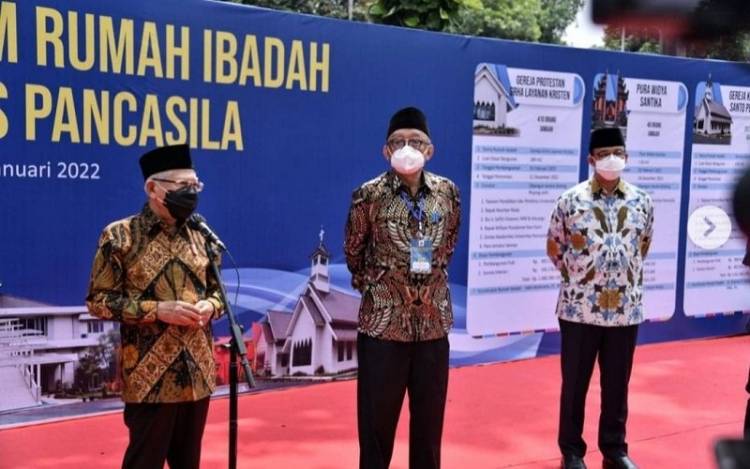 Didampingi Anies Baswedan, Wapres KH. Ma’ruf Amin Resmikan 6 Rumah Ibadah di Universitas Pancasila