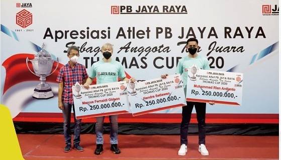 PB Jaya Raya Beri Bonus ke Atletnya yang Juara Piala Thomas 2020