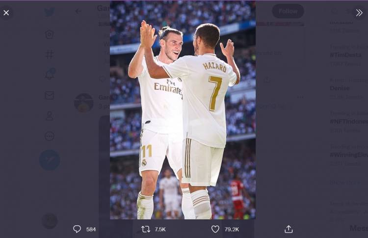 Viral Momen Gareth Bale Tertawakan Eden Hazard yang Tak Jadi Dimainkan