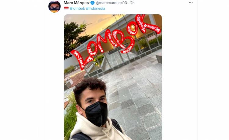 Marc Marquez Tiba di Lombok, Kerumunan Orang yang Menyambut Jadi Sorotan