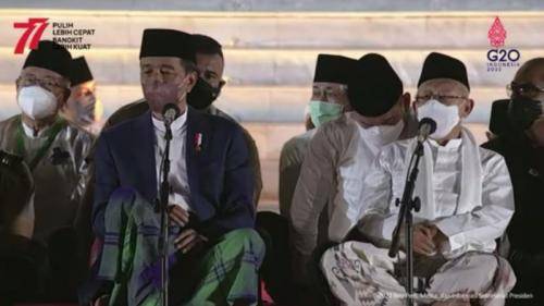 Zikir Kebangsaan di Istana, Presiden Jokowi : Saya Beruntung Miliki Wapres KH. Ma'ruf Amin!