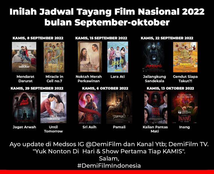 123 Judul Film Nasional; Siap Berkompetisi Di Ajang FFWI 2022