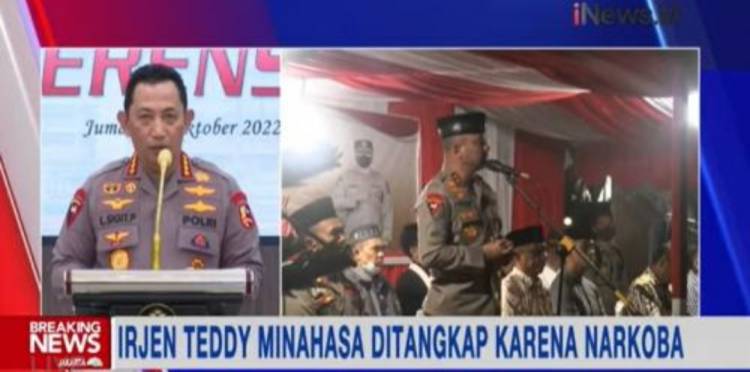 Kapolri Benarkan Penangkapan Kapolda Jatim Irjen Polisi Teddy Minahasa Diduga Menjual Shabu 5 KG