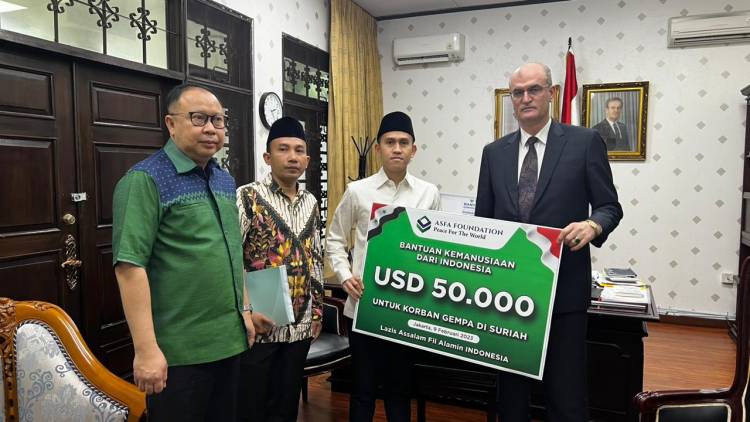 ASFA Foundation Beri Bantuan Korban Gempa Suriah 50.000 Dollar AS