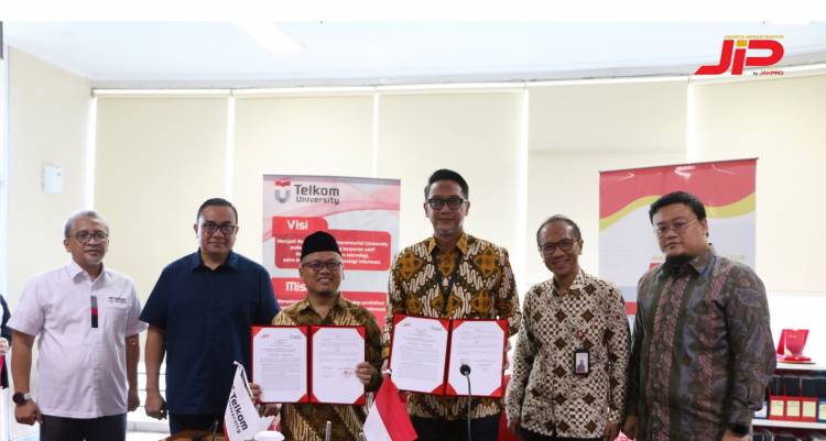 JIP Dan Universitas Telkom Perkuat MOU Kerja Sama  Akselerasi Transformasi Digital dan Penyelenggaraan Akademis