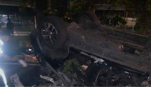 Mobil Fortuner Terbalik di Exit Tol Plumpang, 3 Orang Meninggal Dunia