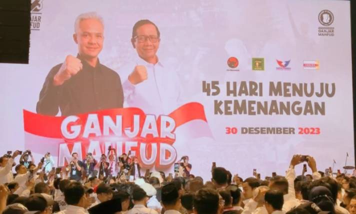 Ganjar - Mahfud MD Hadiri Konsolidasi Akhir Tahun di Djakarta Theater