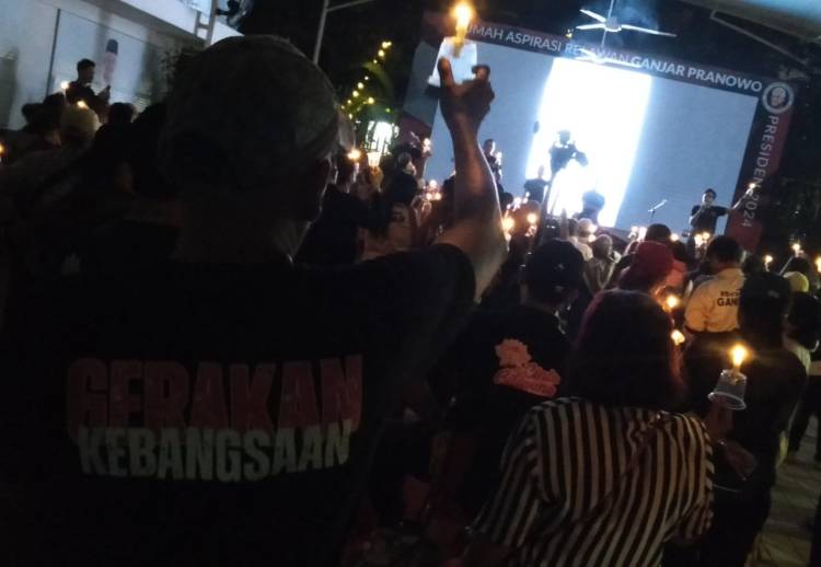 Serukan Pemilu Tanpa Kekerasan, Gerbang Gelar Sejuta Lilin untuk Kemanusiaan di Rumah Aspirasi Ganjar-Mahfud Presiden 2024