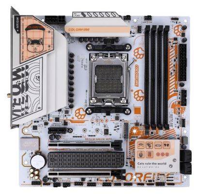 Motherboard COLORFIRE B650M-MEOW WIFI Dukung CPU AMD Ryzen Seri 9000