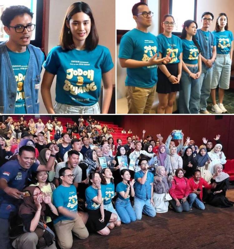 Serunya Nobar Jodoh 3 Bujang di Surabaya, Dihadiri Para Pemain dan Sutradara