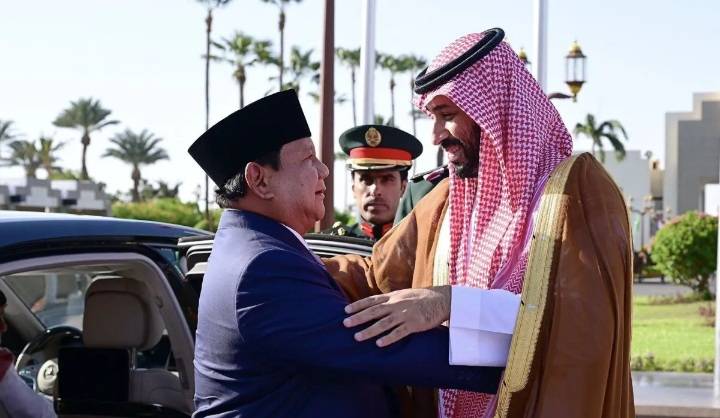 Pangeran MBS Sambut Kedatangan Presiden Prabowo Subianto