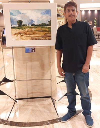 Hamid Nabhan Tampilkan “Bukit Kokoh” di Pameran Lukisan “Ruang Estetika – Merdeka dalam Rupa”