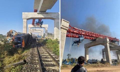 Crane Jatuh Timpa Kereta di Thailand, 28 Orang Tewas