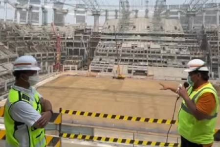 Anies Baswedan Tinjau Pembangunan Jakarta International Stadium