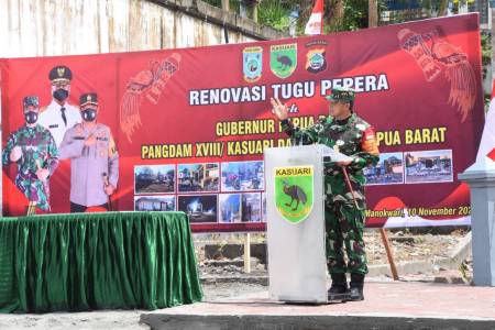 Kodam Kasuari Lakukan Pemugaran Tugu Pepera