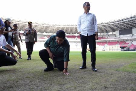 Kondisi Rumput Memprihatinkan, Erick Thohir: Harus Segera Diperbaiki, tidak Boleh Lagi Ada Kegiatan Dihelat di SUGBK