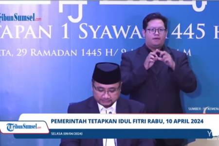 Pemerintah Tetapkan Idul Fitri 1 Syawal 1445H/2024 Jatuh Besok Rabu 10 April 2024