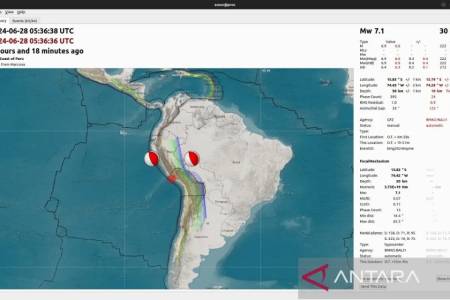 BMKG: Gempa Besar di Peru tidak Terdampak ke Indonesia