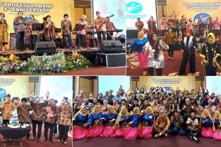 Line Dance Ibu-Ibu Profesor & Lagu-lagu Oldies Semarakkan D’Professor Band 3rd Anniversary