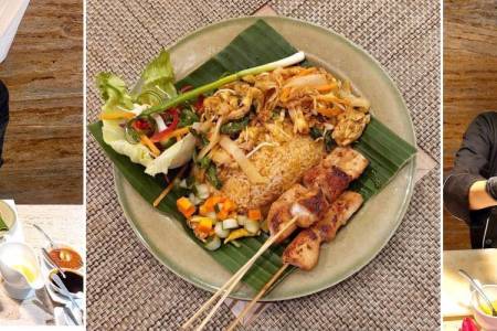 Sedapnya Nasi Goreng Kwetiau Dipadu Sate Ayam, Bikin Ketagihan
