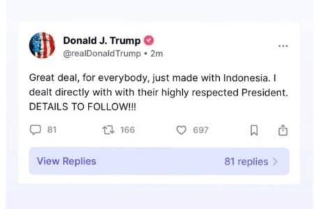 Donald Trump Umumkan Capai Kesepakatan dengan Presiden Prabowo 