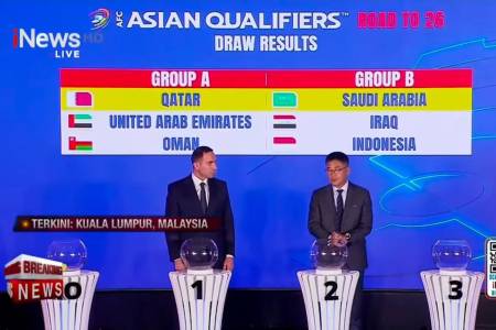 Hasil Drawing Putaran 4: Indonesia di Group B bersama Arab Saudi dan Irak