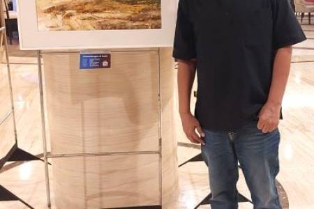 Hamid Nabhan Tampilkan “Bukit Kokoh” di Pameran Lukisan “Ruang Estetika – Merdeka dalam Rupa”