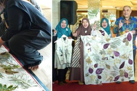 Lokakarya “Jejak Alam – Ecoprint Batik Heritage” Manfaatkan Linen Bekas