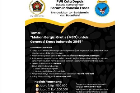 Peringati Hari Pahlawan dan Sukseskan MBG, PWI Depok Gelar Lomba Menulis dan Baca Puisi Pelajar 