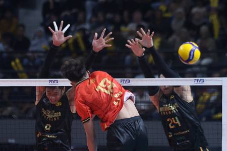 Tekuk Samator, Bhayangkara Raih Kemenangan Kedua Proliga 