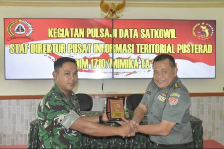 Kodim 1710/Mimika Terima Tim Pulsaji Data Satkowil Pusterad