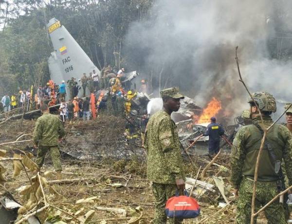 Pesawat Hercules Milik Militer Kolombia Jatuh dan Meledak, Korban Tewas 66 Orang